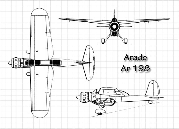 3 View illustration of the Arado Ar 198