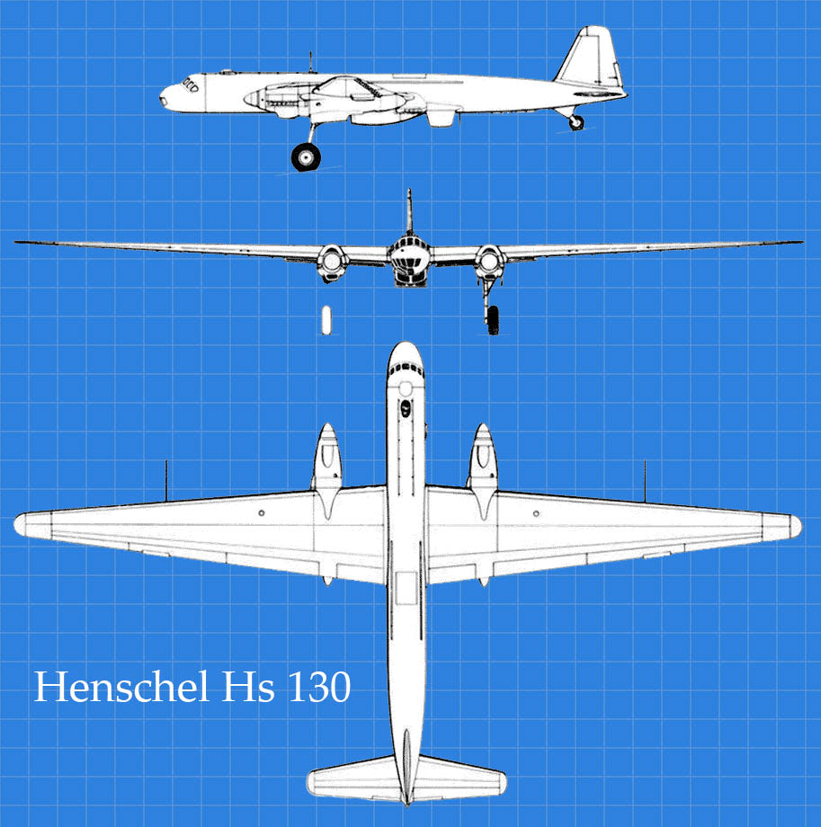 Henschel Hs 130 3-View