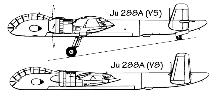 Ju 288A (V5 & V8). Ju 288A (V5 & V8).