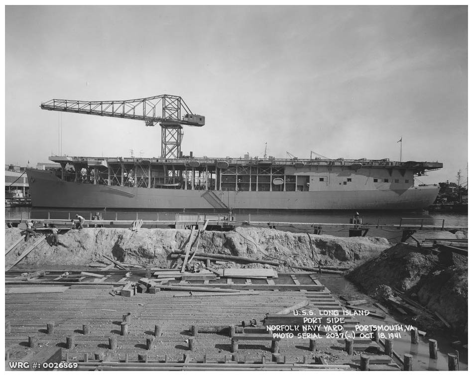 USS Long Island (AVG-1), Norfolk Navy Yard, Portsmouth, VA, October 18, 1941.