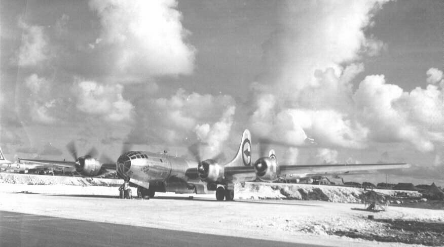 Enola Gay running up its engines.