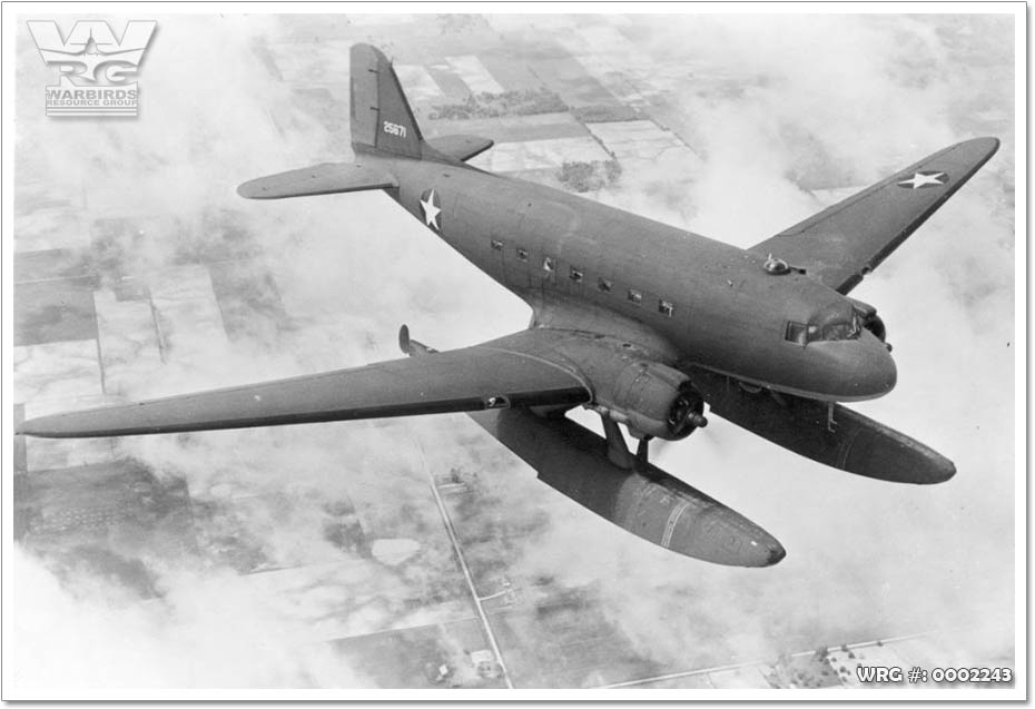 C-47 Skytrain fitted with Edo floats, circa 1944. WRG#: 0002243