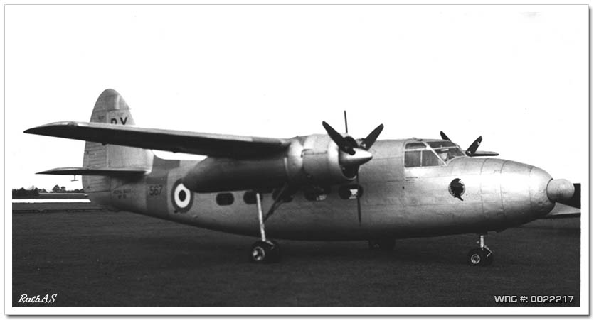 1st production Percival Sea Prince T Mk 1 WF118/567/BY of No. 727 Squadron, Fleet Air Arm. WRG#: 0022217