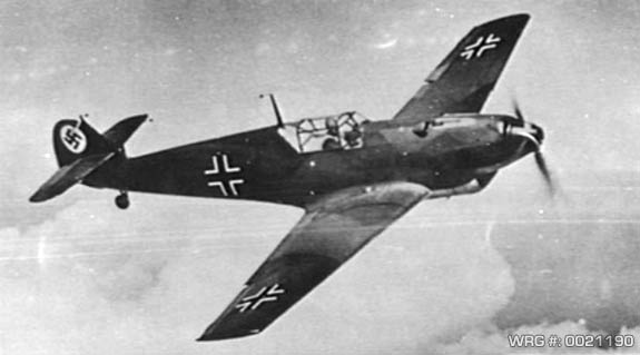 Messerschmitt Bf 109B-2 in flight circa 1938.