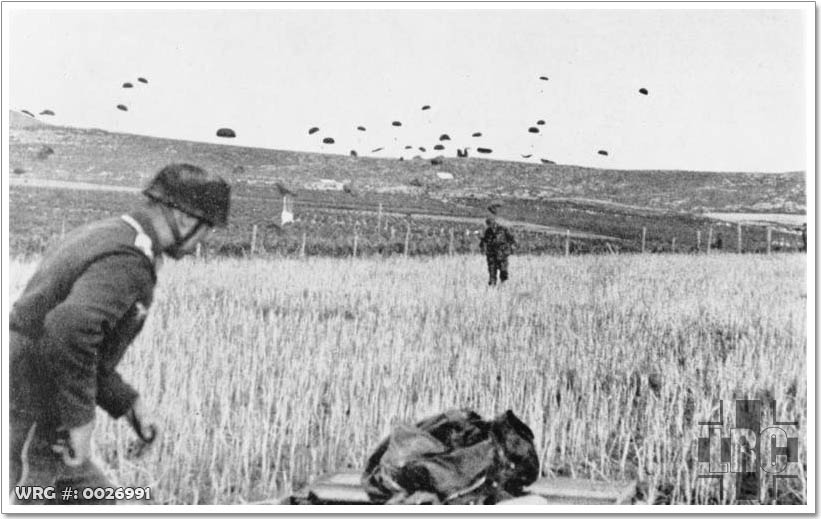Fallschirmjäger landing on Crete.