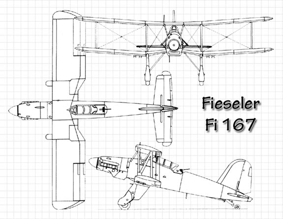 3 View illustration of the Fieseler Fi 167