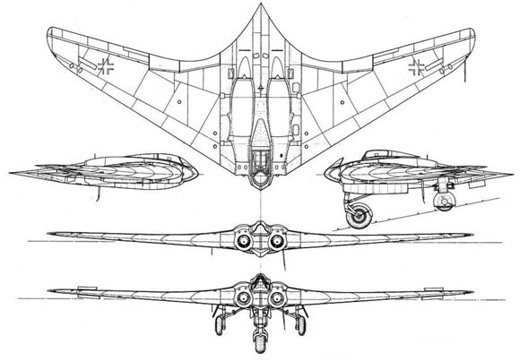 Horton Ho 229 3-View