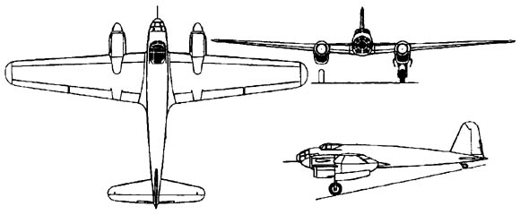 Henschel Hs 127 3-view