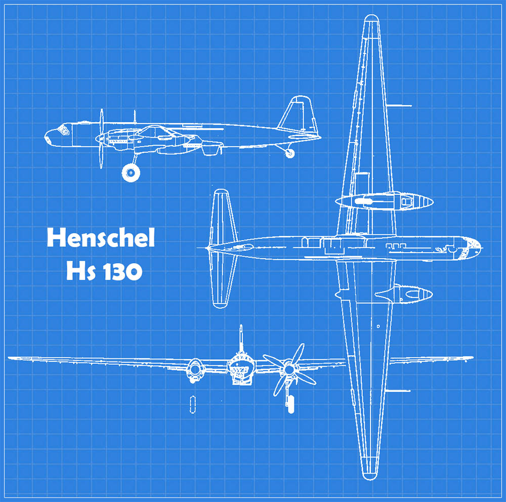 Henschel Hs 130 3-View