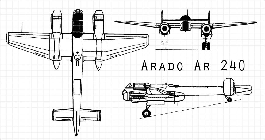 Arado Ar 240 3-View