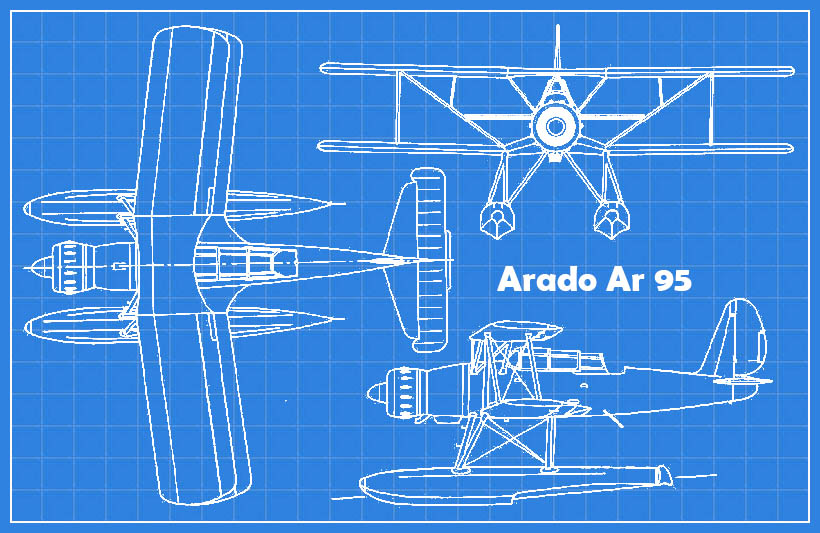 Arado Ar 95 - 3-View illustration Arado Ar 95 - 3-View illustration