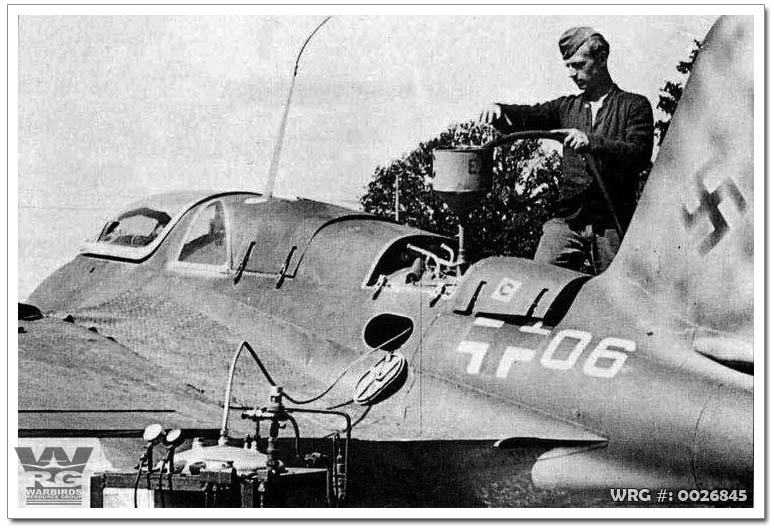Messerschmitt Me 163 getting fueled Messerschmitt Me 163 getting fueled
