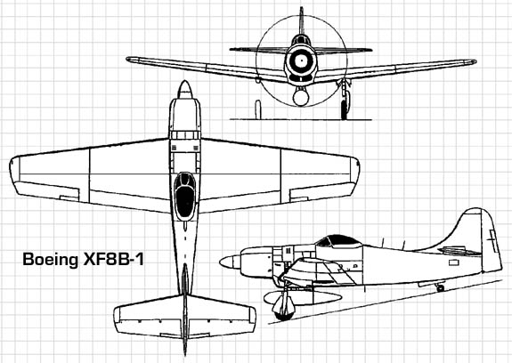 Boeing XF8B 3-View