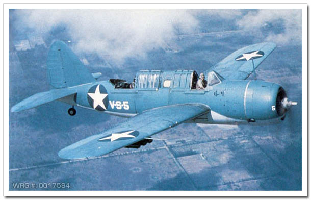A Brewster SB2A-4 Buccaneer in flight near Vero Beach, Fl in 1942/43. WRG #: 0017594