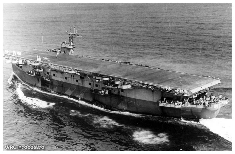 USS Bogue (ACV-9) underway near Norfolk, June 20, 1943. WRG#: 0026870