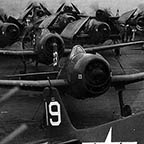 Grumman F6F Hellcats on deck