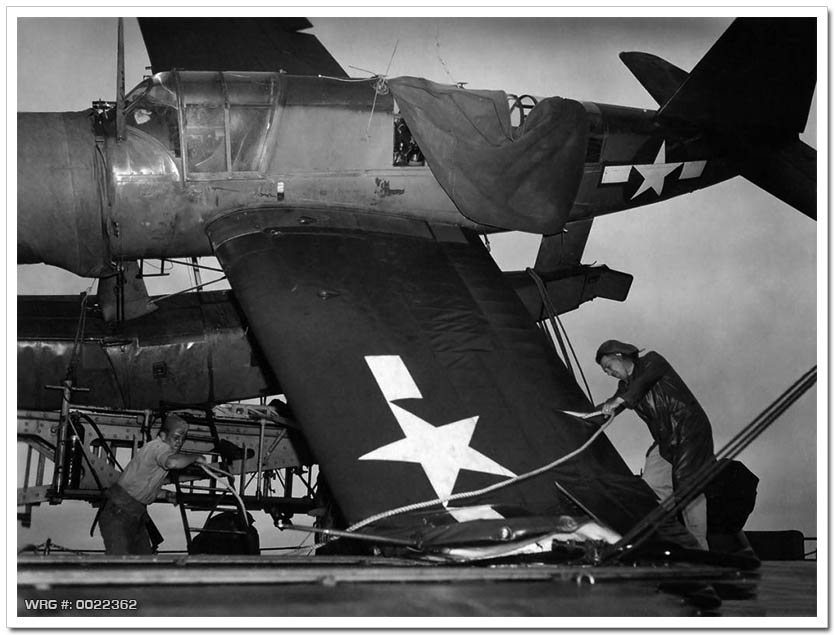 Vought OS2U Kingfisher damaged by a Typhoon while on board the USS Astoria, December 19th 1944. WRG#: 0022362