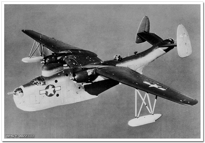 Martin PBM-5 Mariner in flight circa 1945. WRG #: 0022333