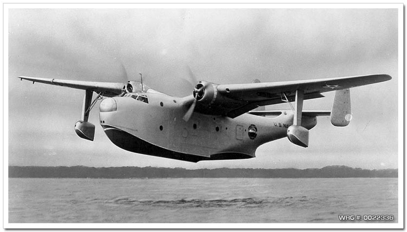 The U.S. Navy Martin XPBM-1 Mariner (Bu. 0796) in flight. This aircraft made its first flight on February 18, 1939. WRG #: 0022336