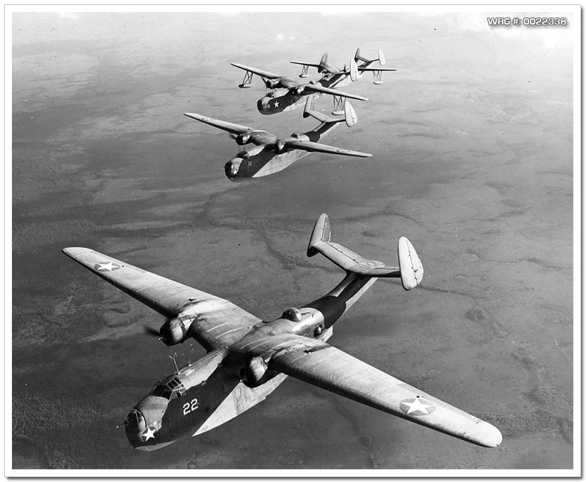 Four PBM Mariners in formation. WRG #: 0022338