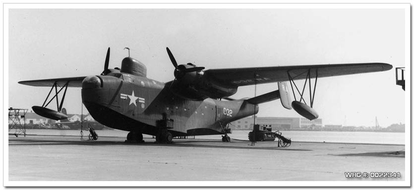 PBM Mariner of Transport Squadron 2 pictured on the waterfront, probably at NAS Alameda, CA. WRG #: 0022341