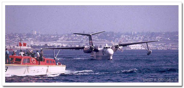 Martin SP-5B Marlin (Bu. 135533) of patrol squadron VP-40 Fighting Marlins landing after its last operational flight in San Diego Bay on November 6, 1967. WRG #: 0016674
