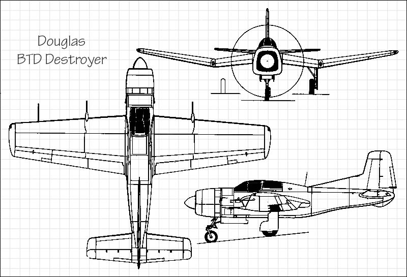 DOUGLAS BTD DESTROYER - 3-View