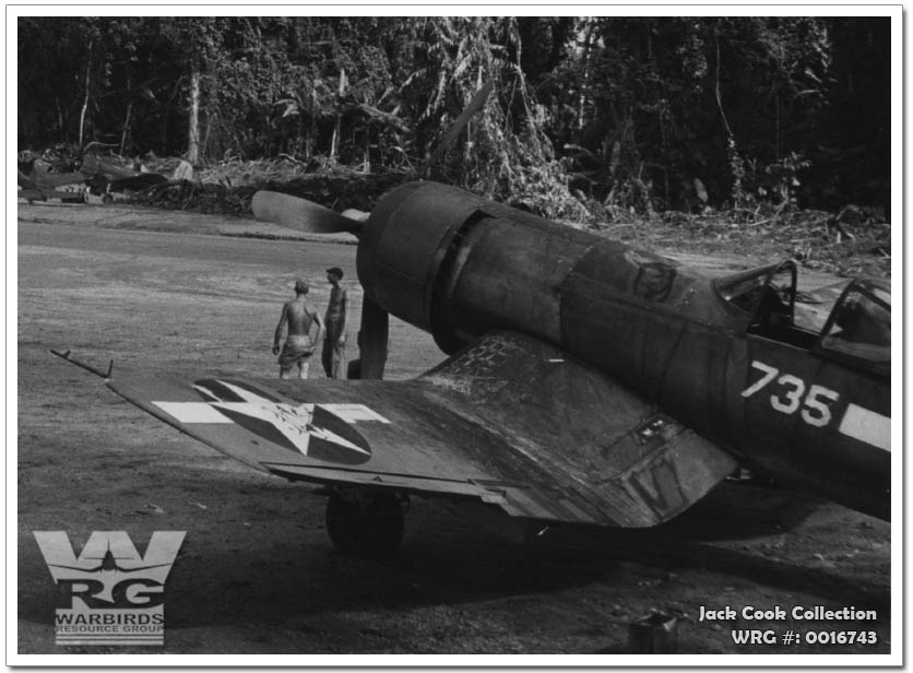 F4U-1A Corsair of VMF-214 on Vella La Vella. WRG# 0016744