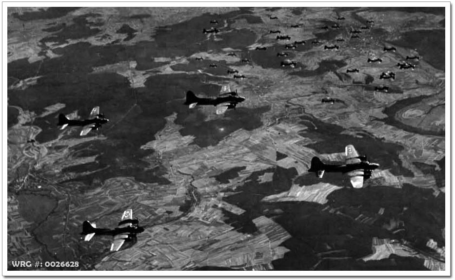 B-17 Flying Fortress formation. B-17 Flying Fortress formation