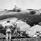 Gun nosed B-25 Mitchell being recovered after crashing. WRG-0017824