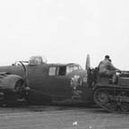B-25 Mitchell being recovered after gear up landing. WRG #: 0017825