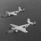 North American B-25 Mitchell's of the 12th AF in formation just off the coast of Italy 1945 WRG-0021465