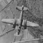 B-25 Mitchells over the Mediterranean Allied Forces front. Target was the Galliate Road Bridge 20 miles west of Milan, Italy 1944. WRG-0021486