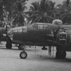 North American B-25J-5-NC Mitchell/43-28106 and others of the 42nd BG on Mar Strip near Cape Sansapor on the Dutch New Guinea mainland. Sept 1944. WRG #: 0021491