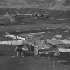 North American B-25 Mitchells shown in revetments Adak, Alaska, 1943. WRG-0021494