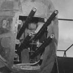 B-25 Mitchell with four .50 caliber machine guns mounted in the nose, Tontouta Airfield, New Caledonia, March 13, 1943. WRG-0021505