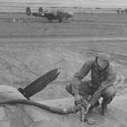 A 310th BG B-25 Mitchell gasses up at Berteaux, North Africa, March 7, 1943. WRG-0021509