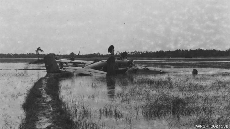 B-25C Mitchell crashed 12 miles SW of Dum Dum, India, August 5, 1943. WRG #: 0021532