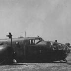 B-25 Mitchell after belly landing at Chakulia Airfield, India 1943. WRG-0021532