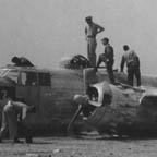 B-25 Mitchell/The Angel of Mercy after having belly landed after a mission to Northern Italy. WRG-0021539