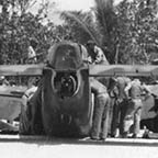 B-25D Mitchell of the 41st BG bellied in on Makin Island. WRG#: 0026914
