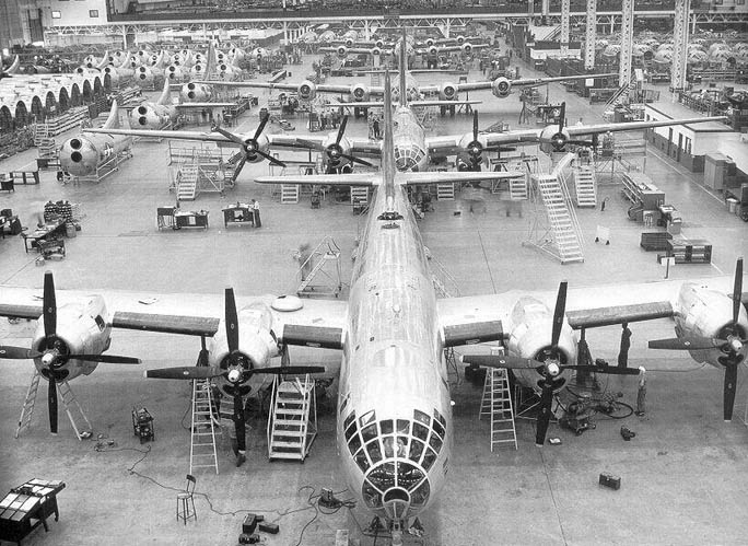 B-29 Superfortress assembly line.