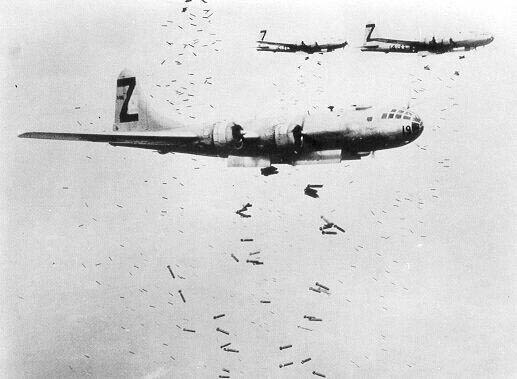 Formation dropping incendiaries.