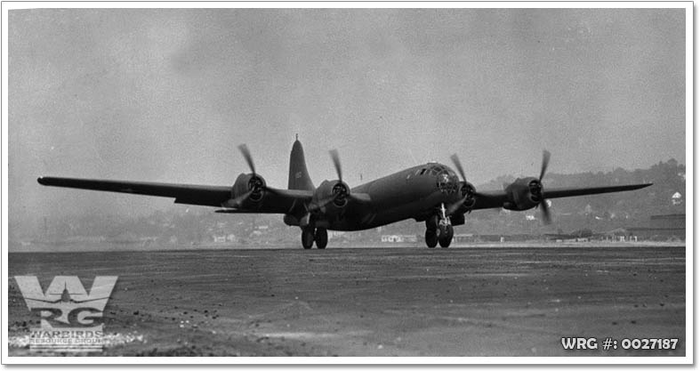 One of the XB-29 prototypes takes off from Boeing Field, Seattle, Washington..