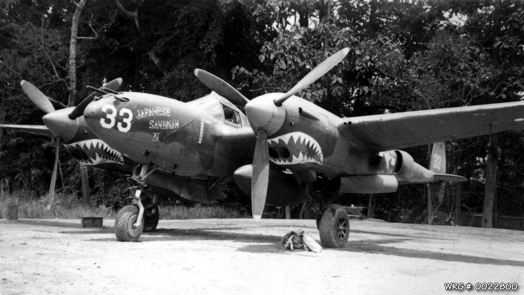 P-38H Lightning/42-66905/Japanese Sandman II Of the 39th FS at 14 mile strip. WRG# 0022800